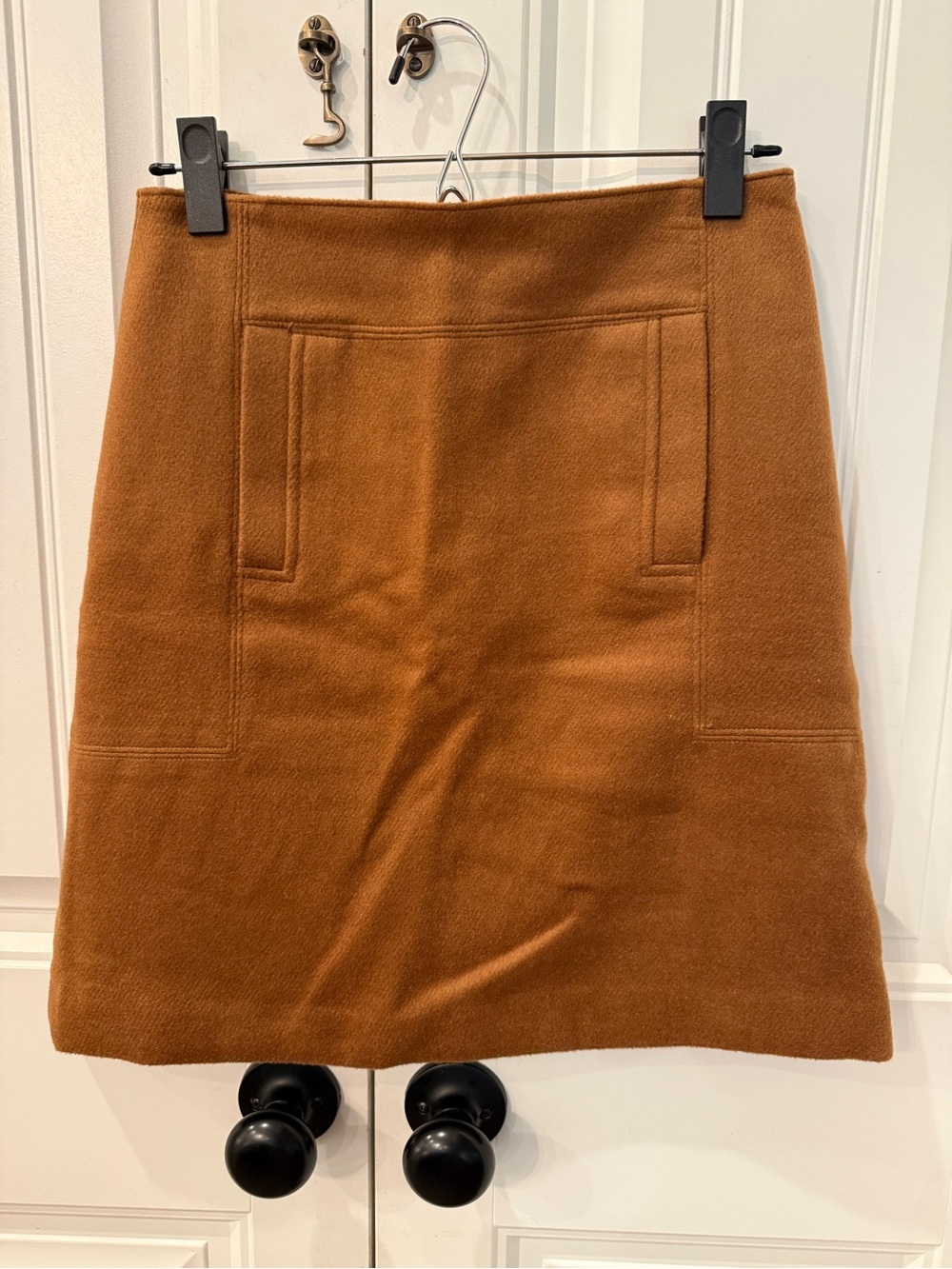 LOFT Wool-Blend Skirt in Camel